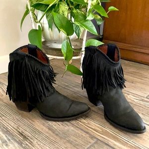 Braided Fringe Leather Cowboy Booties